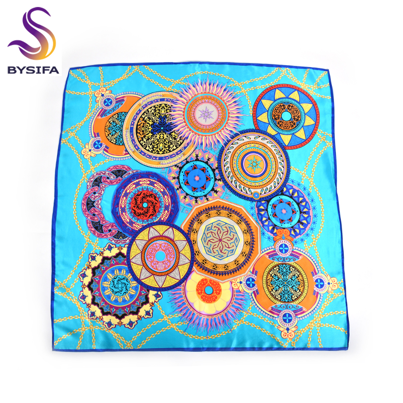 BYSIFA-Écharpe de Marque de Luxe pour Femme, Châle de Printemps, Automne et Hiver, 88x88cm, 100%