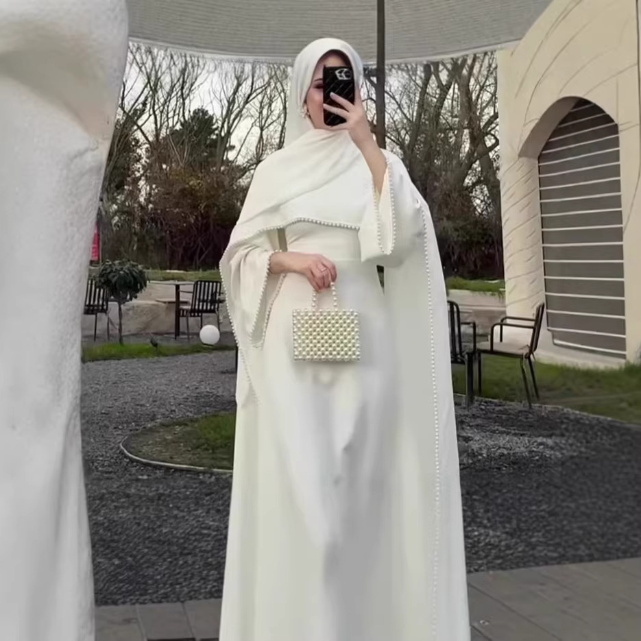 Robe pour femmes, Abaya pour l'Aïd, robes de soirée, kaftan à perles, jalabiya musulmane, abayas, Ramadan, robe longue arabe, Islam, Maroc, Dubaï, Vestidos