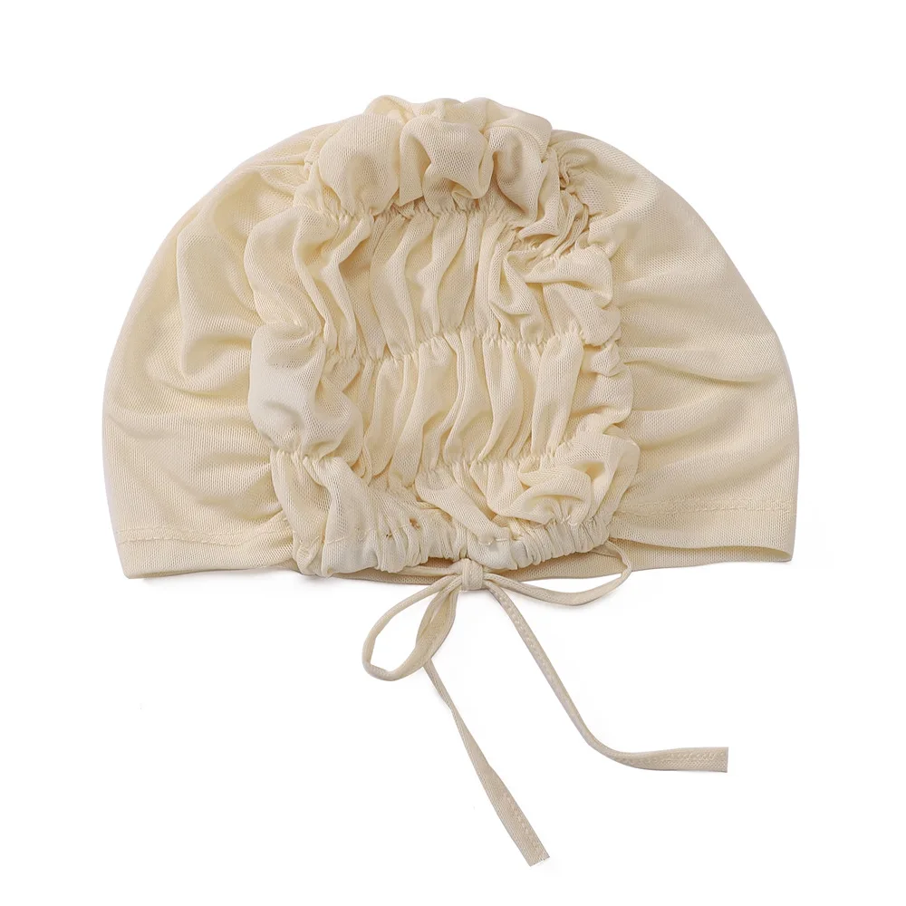 Casquettes Turban de couleur unie pour femmes musulmanes, maille intérieure, Hijab, sous-écharpe extensible islamique, Bonnets, enveloppes de tête, foulards d'été 
 ﻿