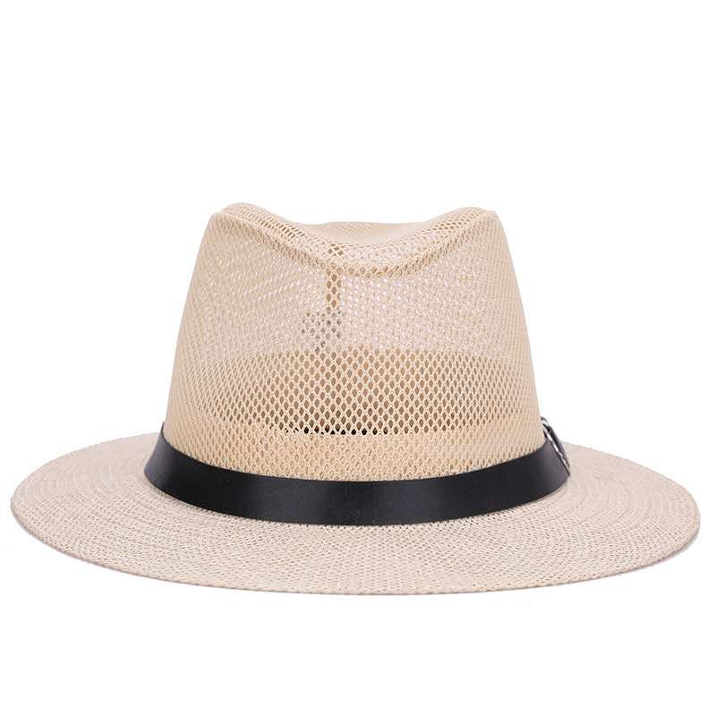 Chapeau britannique DN pour hommes, maille respirante, protection solaire extérieure, chapeau d'été, grand chapeau en lin