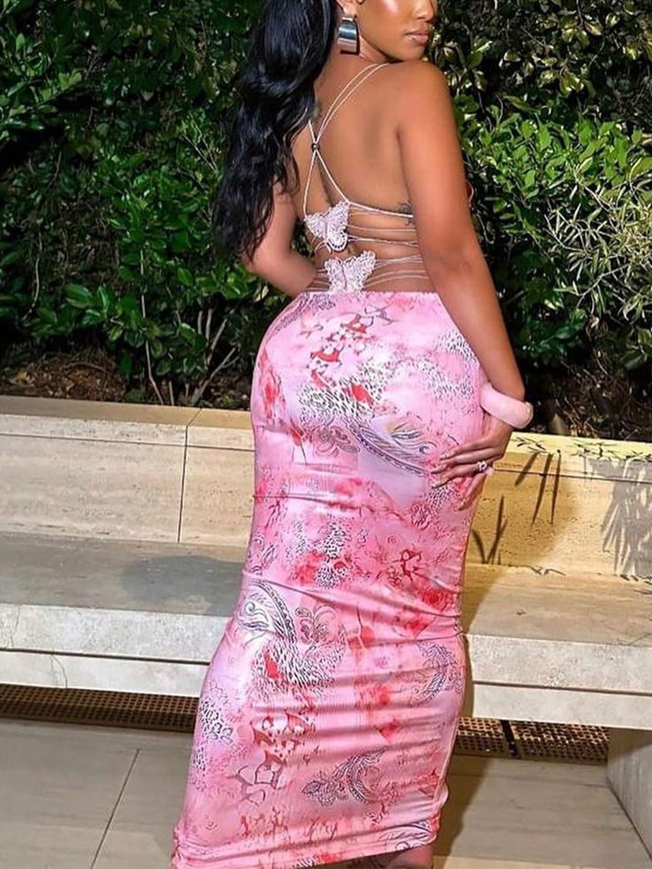 Cadeau de noël pour femmes, Sexy, dos nu, imprimé Floral, moulante, Maxi, élégante, coupe cintrée, avec fente haute, pour fête