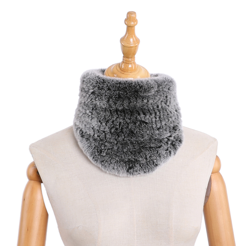 Mode hiver réel Rex fourrure de lapin Snood anneau Triangle écharpe femmes foulards dames écharpes chaud cou plus chaud fermé par crochets