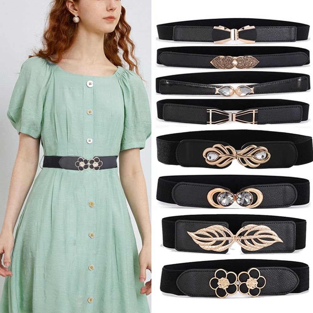 Ceinture élastique large pour femmes, extensible, classique, à la mode, pour robes