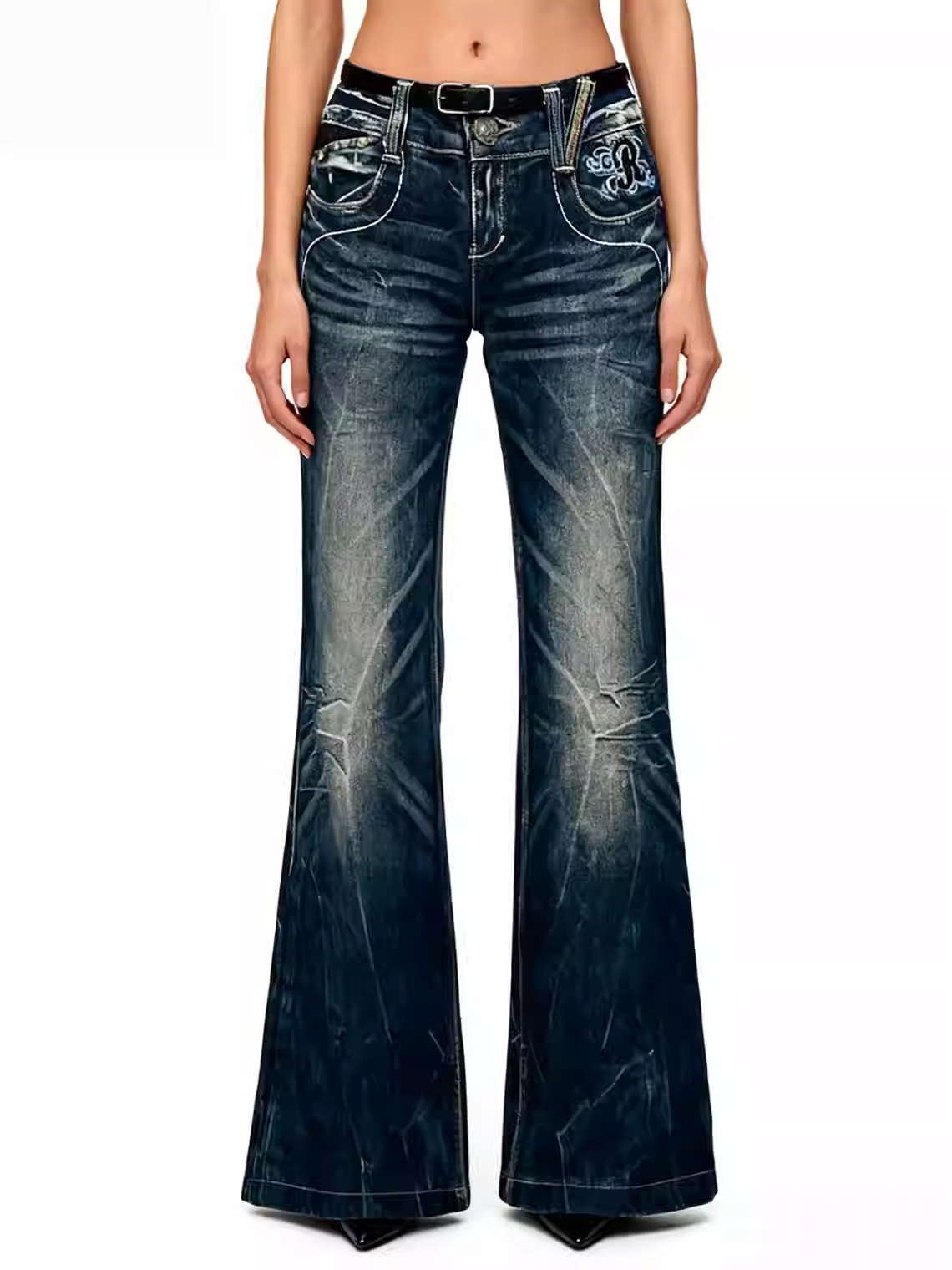 Jeans taille basse pour femmes, broderie punk, pantalon en denim de créateur, style japonais Abi Y2k Gyaru, jeans rétro américain, jean de haute qualité