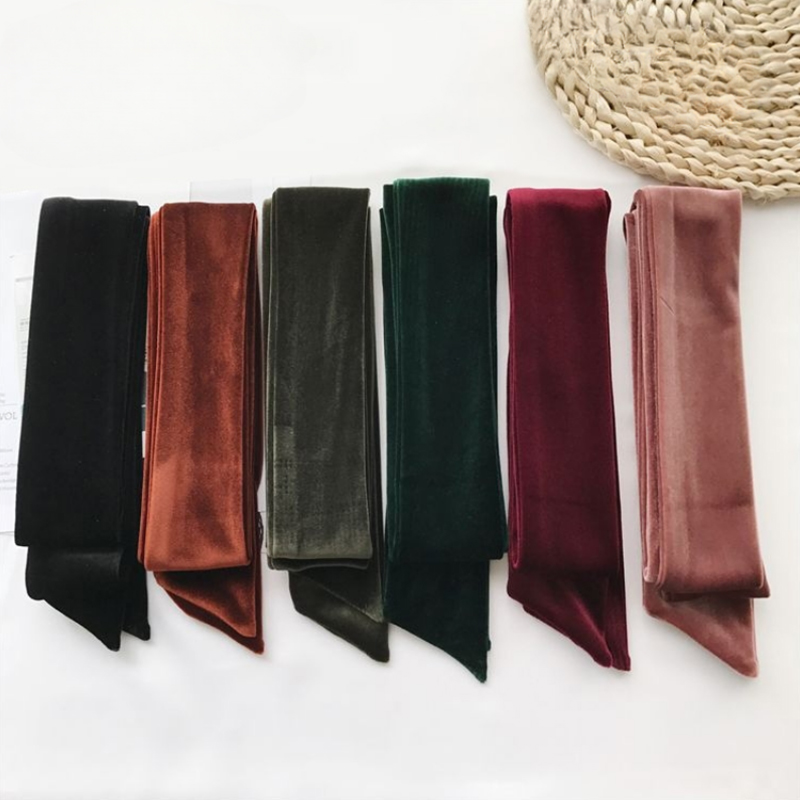 Ceinture de taille en velours doré, 150cm, ceinture polyvalente, bandeau pour cheveux, écharpe, sac assorti, ruban, ceintures à la mode en velours