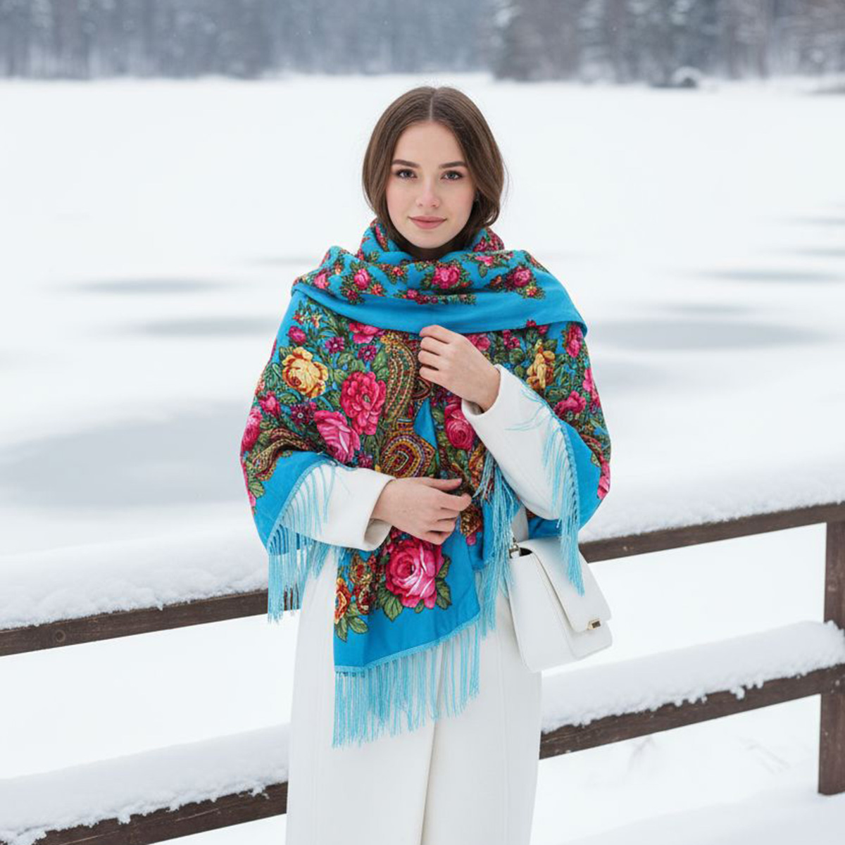 Marque de luxe nouvelle fleur rétro Style ethnique imprimé écharpe femmes longue serviette gland enveloppement automne et hiver chaud châle foulards