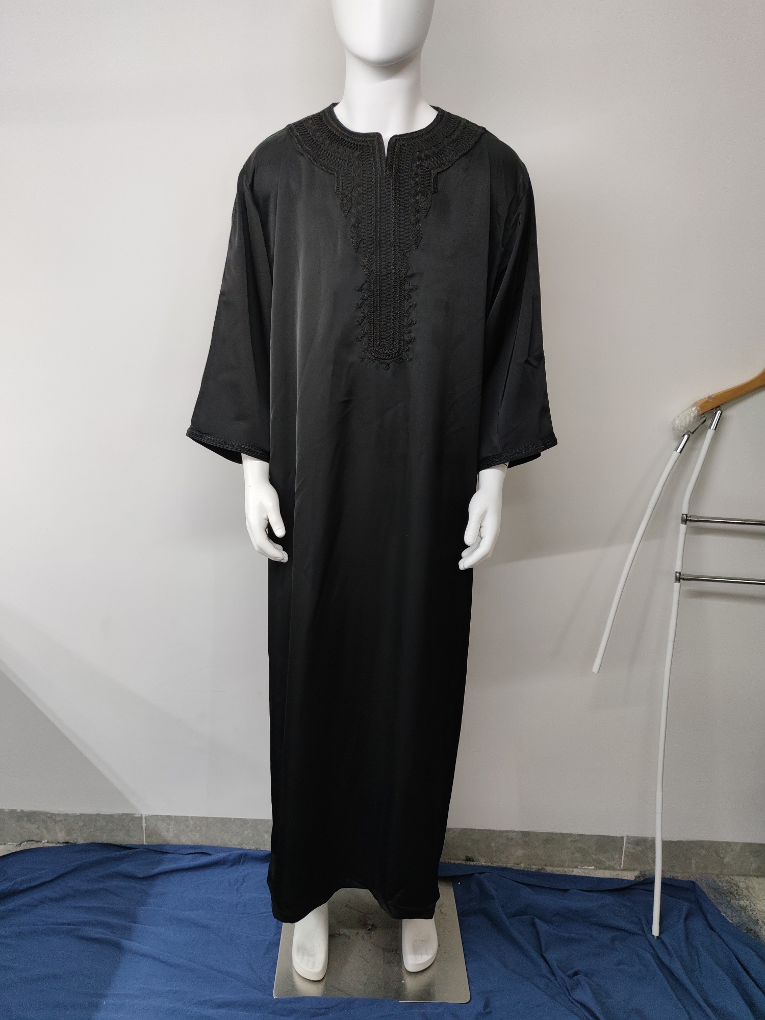 Gandoura-Robe traditionnelle brodée pour homme, vêtement musulman marocain, pour le Ramadan, abaya, 2024