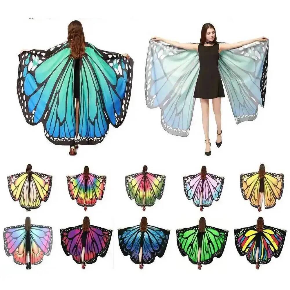 Ailes de papillon pour femmes, Costume d'halloween, Costume adulte, Cape de Cosplay pour femme, Costume de papillon