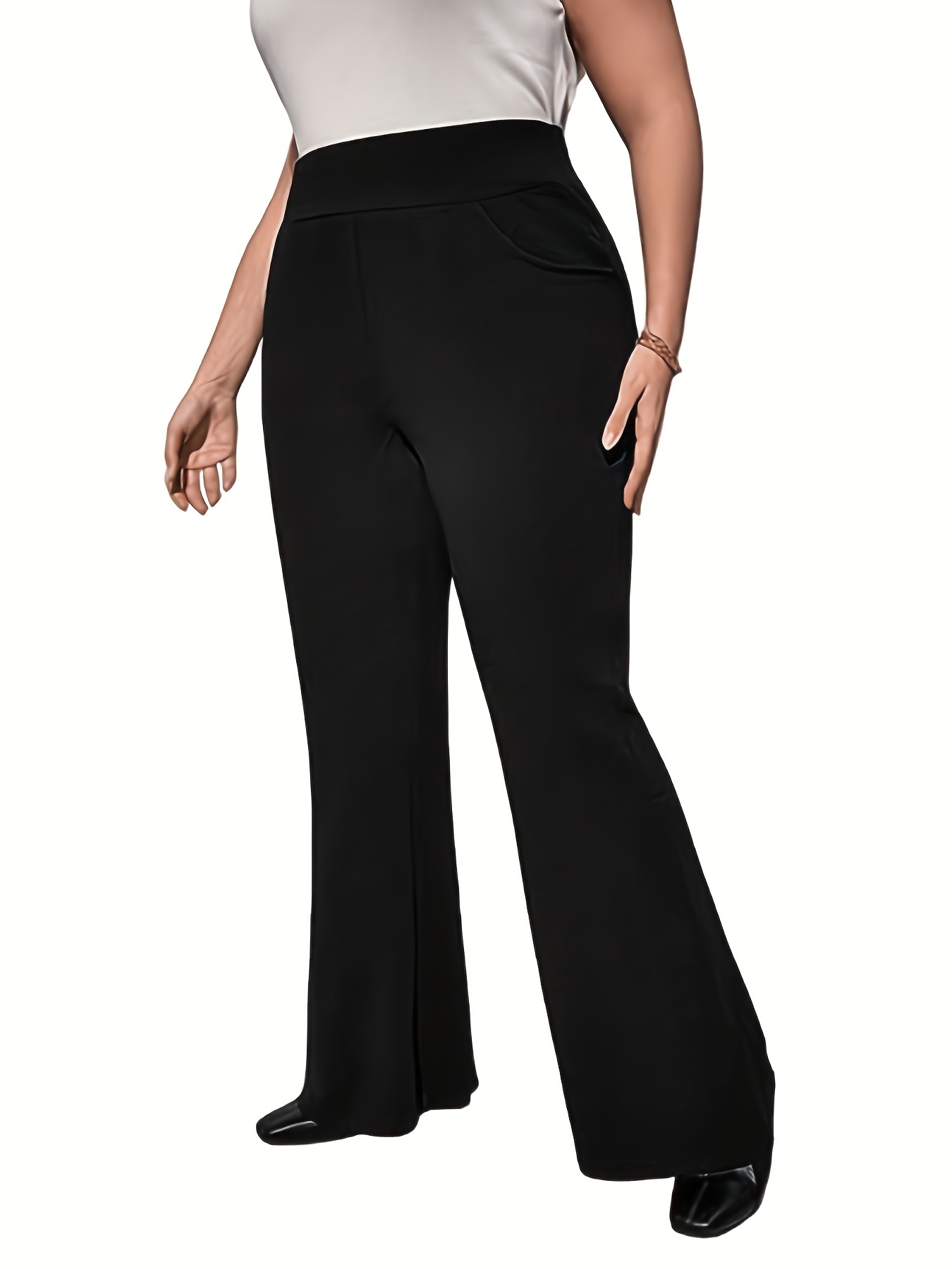 Mode d'été nouvelle mode formelle d'affaires grande taille pour femmes avec pantalon à jambes larges de couleur unie pantalon neuf-quarts