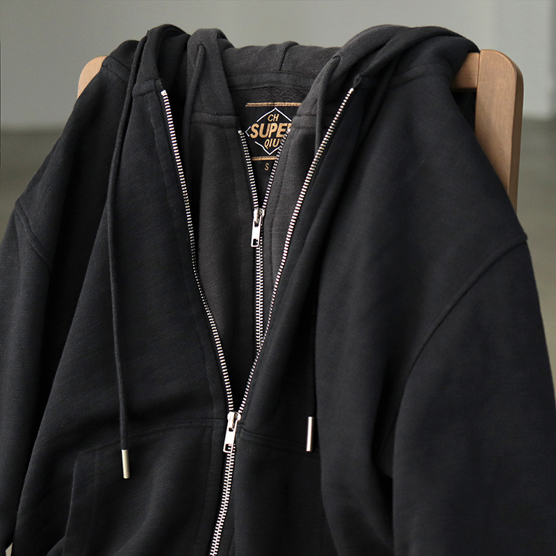 Manteau tricoté en coton pour hommes, sweat-shirt américain rétro lavé vieux sweat à capuche humide chaud en peluche