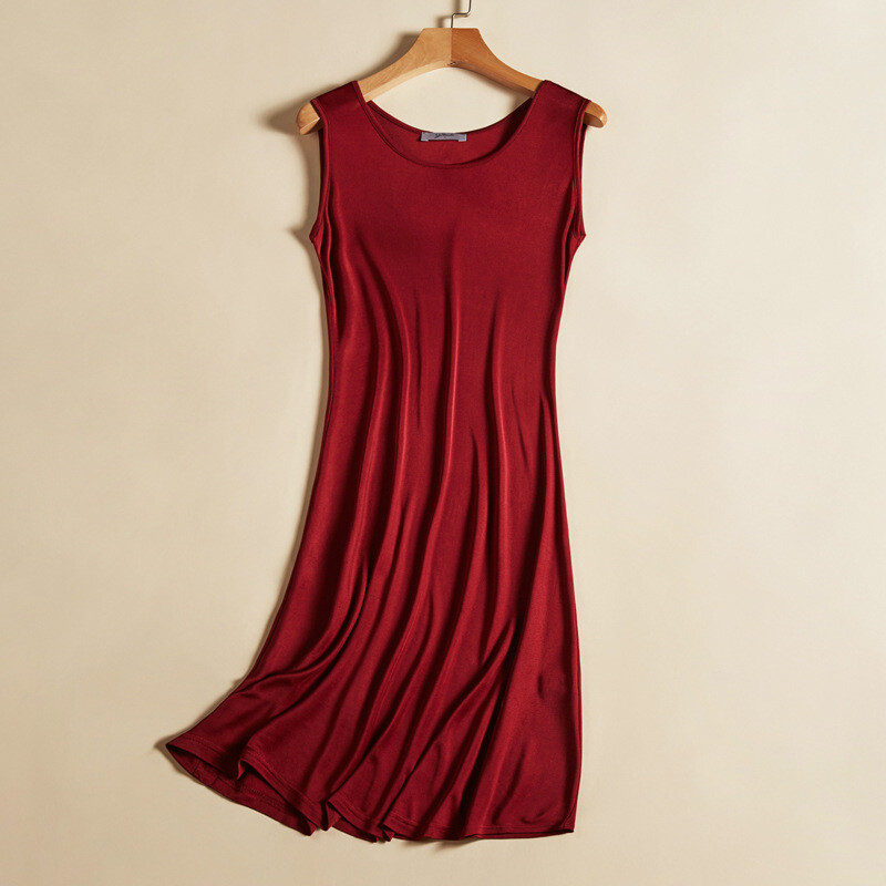 Robe sans manches 100% soie de mûrier, modèle gilet, L-XXXL