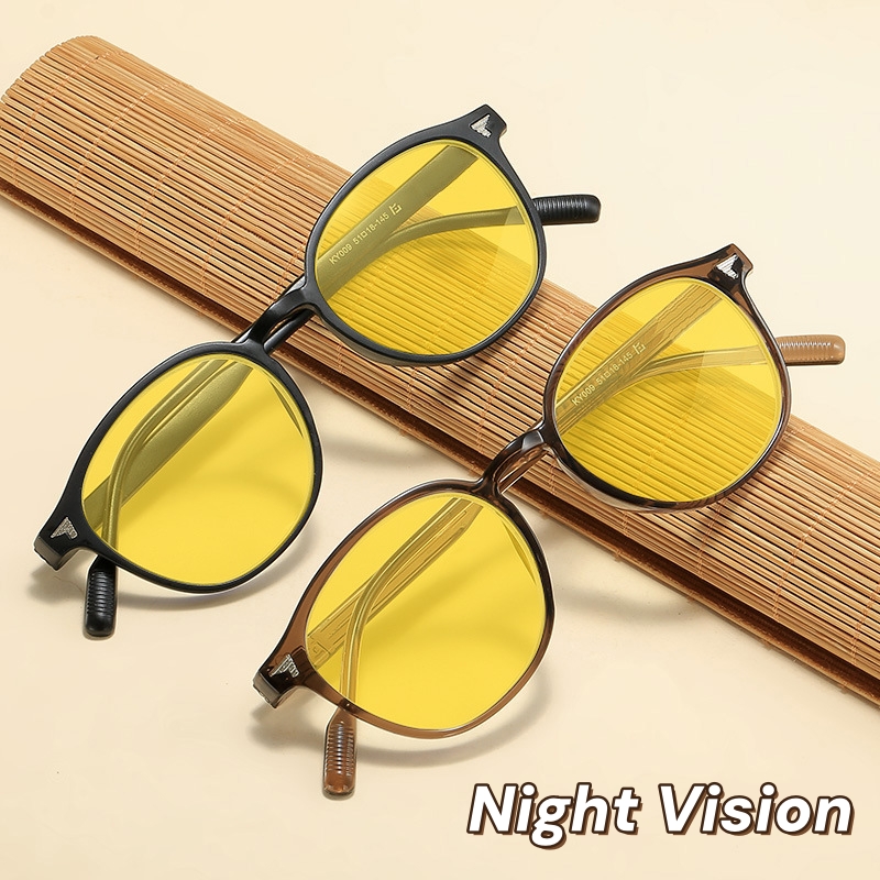 Lunettes de soleil jaunes à grande monture pour hommes et femmes, nouvelles lunettes rétro de vision nocturne, lunettes de conduite haute définition pour ordinateur