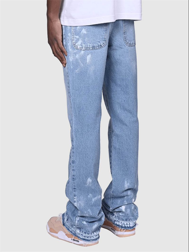 2025 hommes mode rue jean droit pantalon de travail Style Punk vêtements de travail élastique Patchwork quatre saisons décontracté Denim couches pantalon