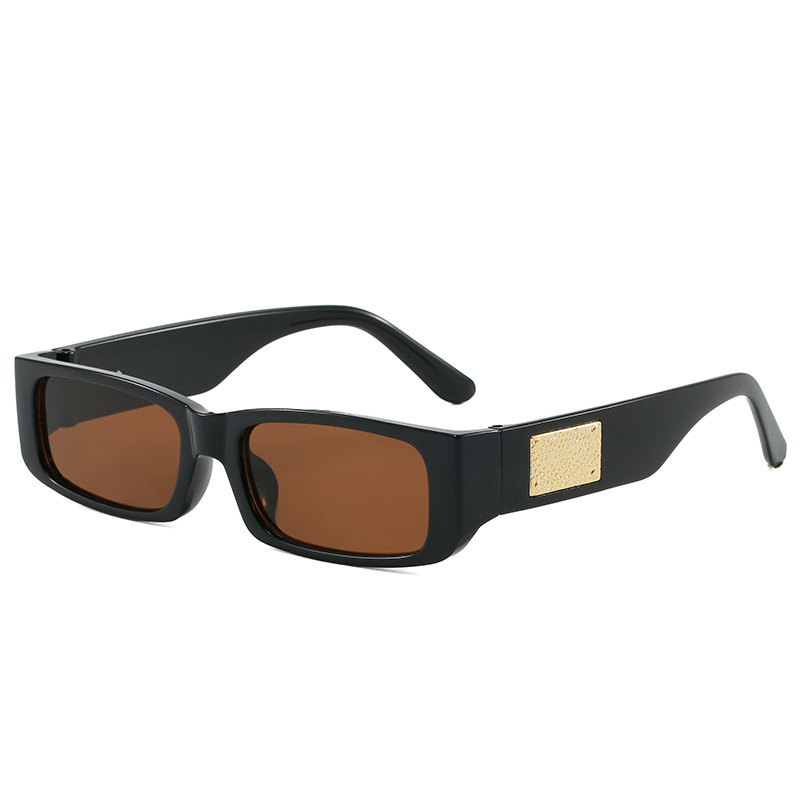 Lunettes de soleil rectangulaires noires pour femmes, rétro, carrées, à petite monture, pour la conduite en plein air, UV400, pour hommes