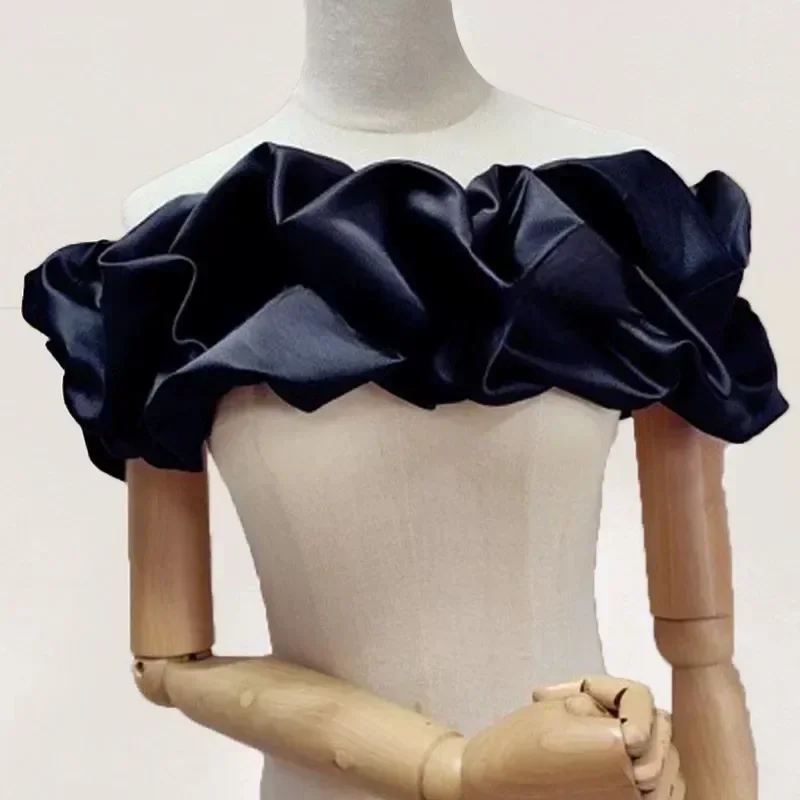 Châle de mariée en Satin à une épaule, couvrant les seins latéraux, à bretelles, pour robe de soirée, écharpe, accessoires pour robes de mariée