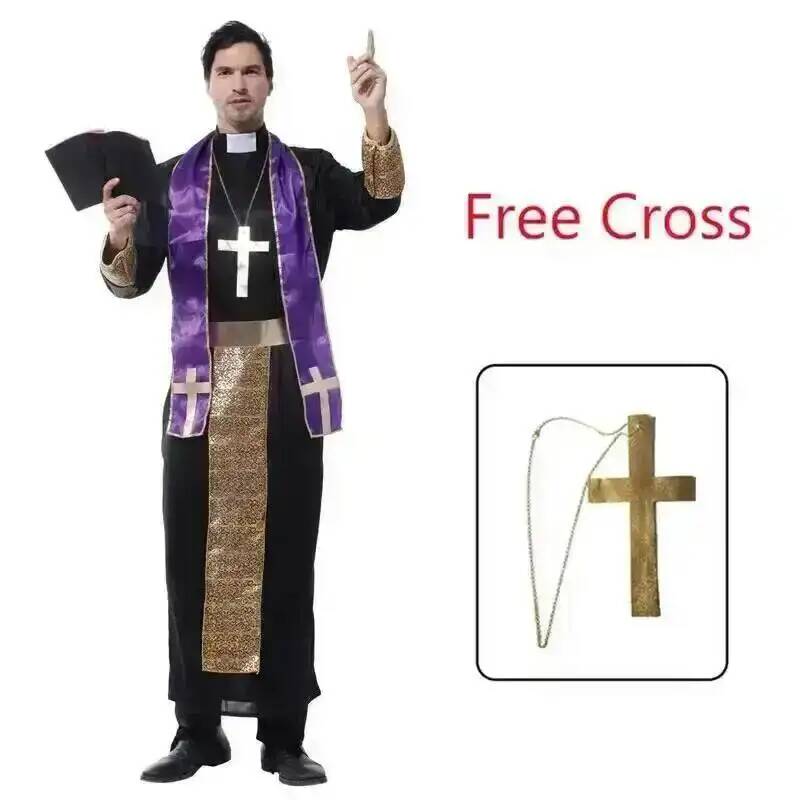 Costumes de Pâques, de Purim et d'Halloween pour adultes, costumes de père, de prêtre, d'évêque, costumes de pasteur chrétien, costumes de clergé, costumes de cosplay pour fêtes