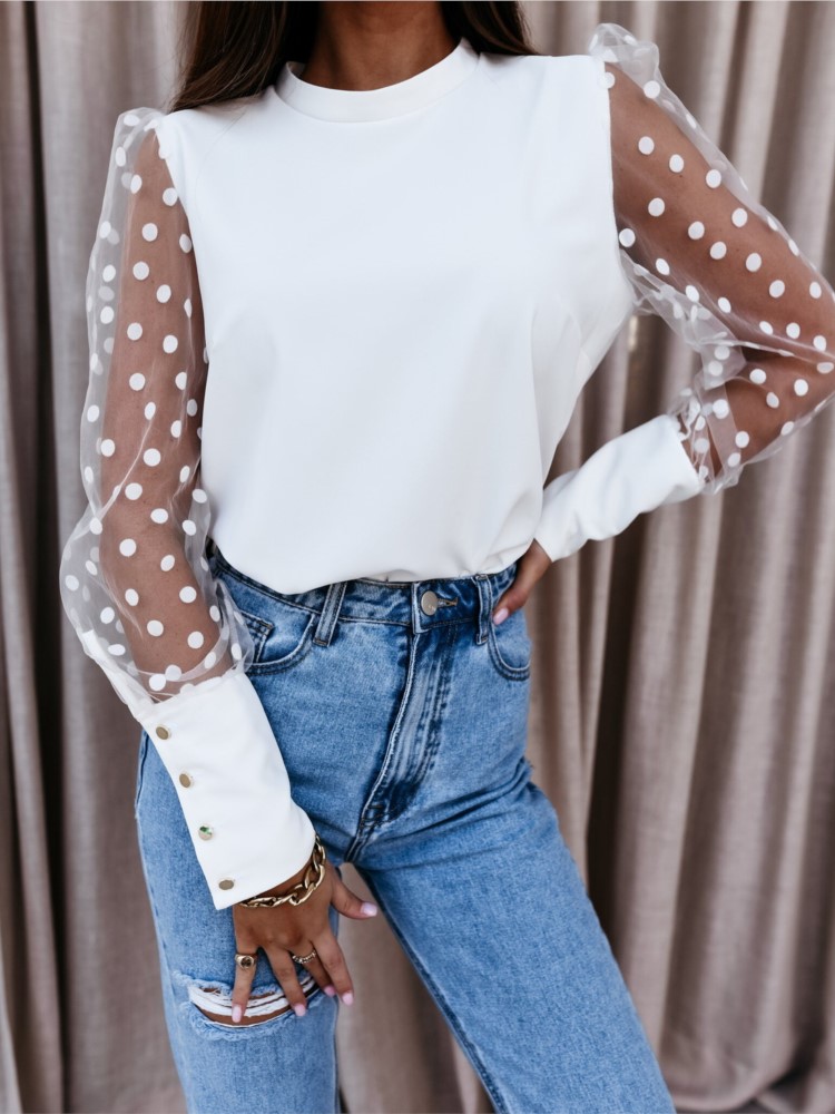 Chemisier bouffant à manches longues pour femmes, hauts amples chics, chemises élégantes, chemisiers en maille, dame de bureau, mode, été, 2025