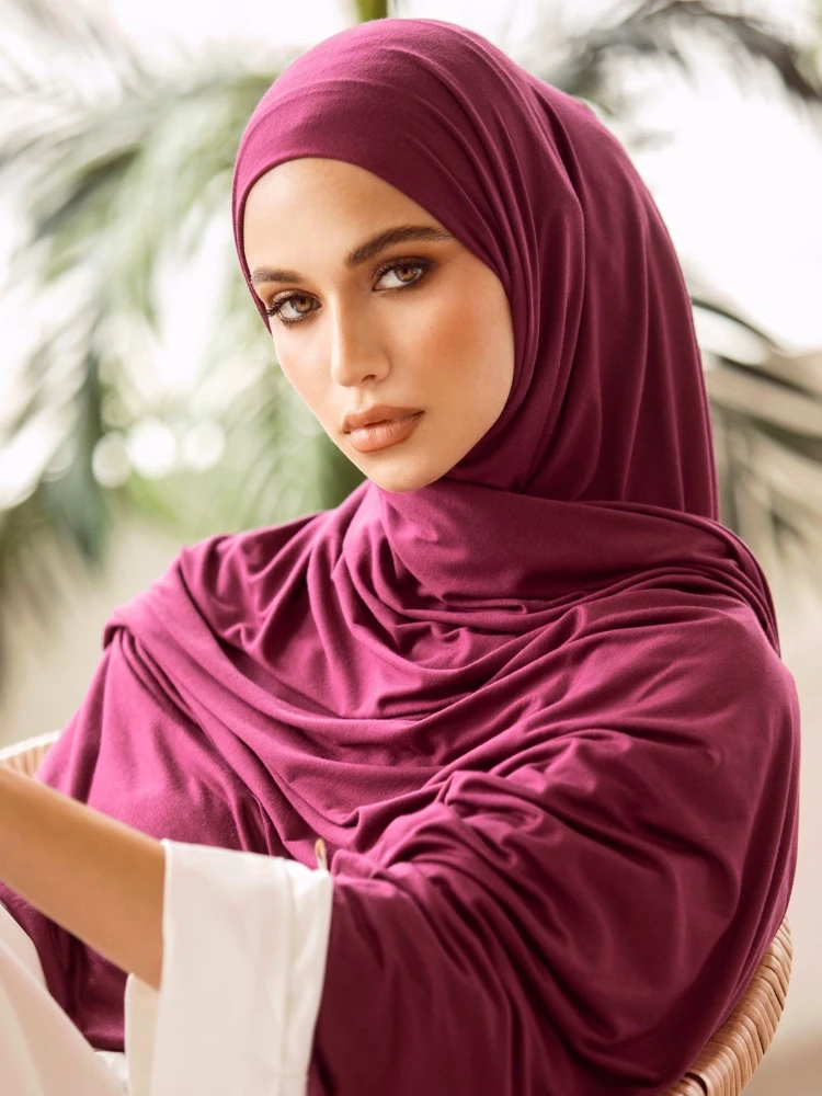 Grande taille Jersey Hijabs pour femme Turban coton mercerisé Hijab écharpe châle Turbans pour femmes Foulard foulards Ramadan Foulard