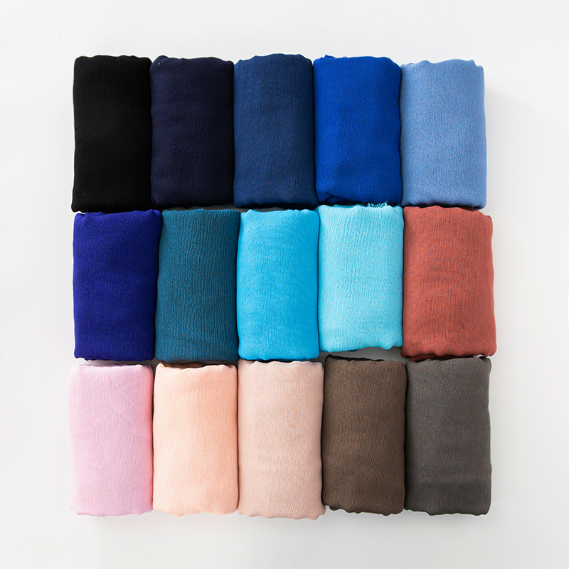 Foulard en Viscose de coton doux, 61 couleurs, matériau rayonne, Hijab musulman, foulard uni de couleur unie avec pompon