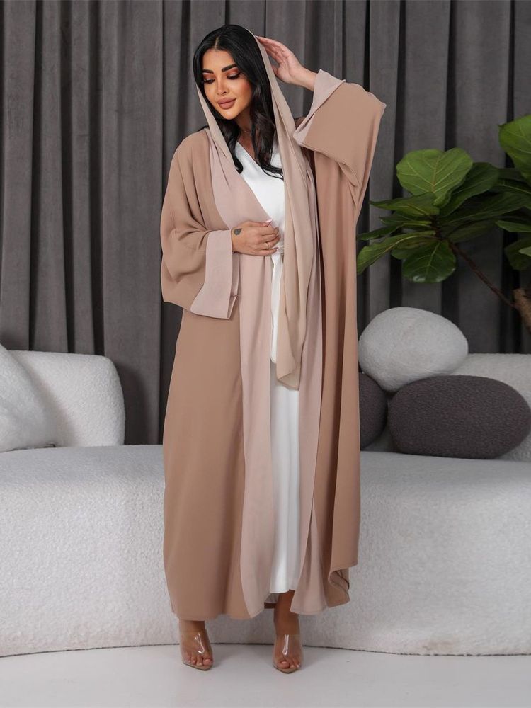 Abaya-Kimono Musulman Blanc pour Femme, Robe Longue, Kaftan, Islam Arabe, Jalabiya, Dubaï, Turquie, Ramadan