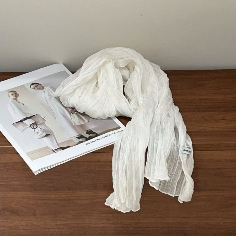 Écharpes plissées de style coréen pour femmes, respirantes et décoratives, 180 cm, été automne