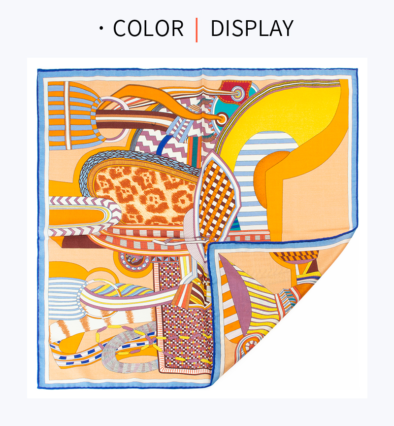 Écharpe carrée de luxe 30% soie 70% laine 65x65cm, imprimé géométrique artistique, écharpe chaude d'hiver pour femmes, accessoire de mode.