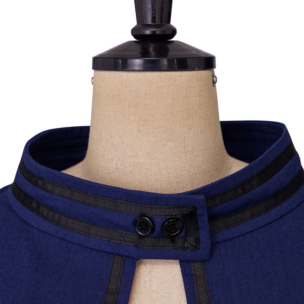 Cape victorienne bleue pour femme, ourlet à volants, court Everak, robe médiévale victorienne, châle, théâtral Cos, cape, événement, tenue historique LARP