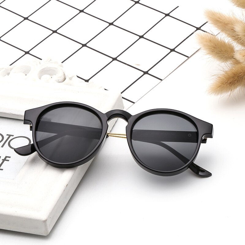 Lunettes de soleil rondes rétro pour hommes et femmes, design de marque, transparentes, UV400, 2023