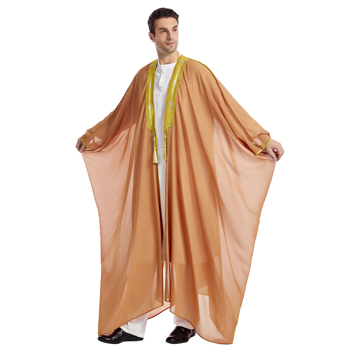 Eid hommes musulmans Jubba Thobe hommes Cardigan Abaya Robe longue islamique Ramadan Kimono longue Robe saoudienne arabe Musulman Caftan dubaï