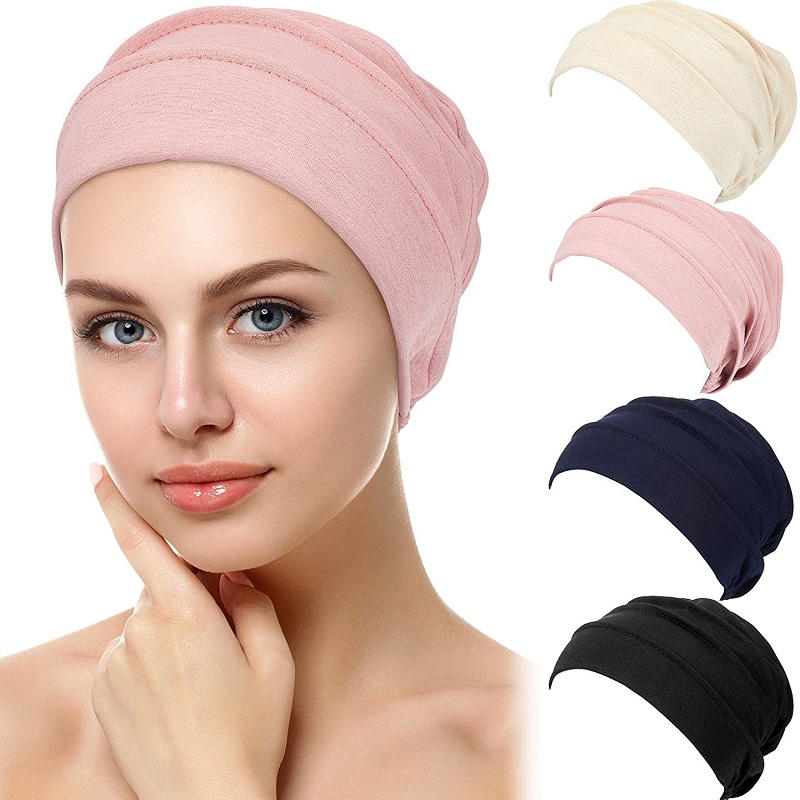 Femmes respirer chapeau nouveau femmes Hijabs Turban élastique tissu tête casquette chapeau doux à volants Cancer chimio casquette musulman écharpe casquette en gros