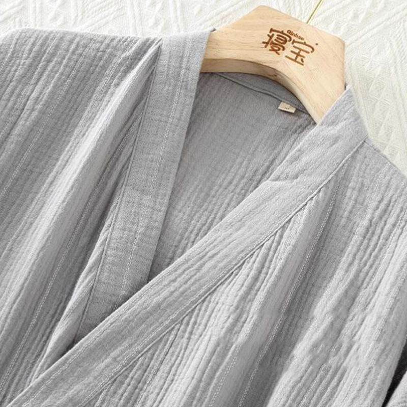Kimono de Samouraï Traditionnel Japonais en Pur Coton pour Homme, Robe de Nuit, Tenue de Sauna, Longue, Tenue de Maison
