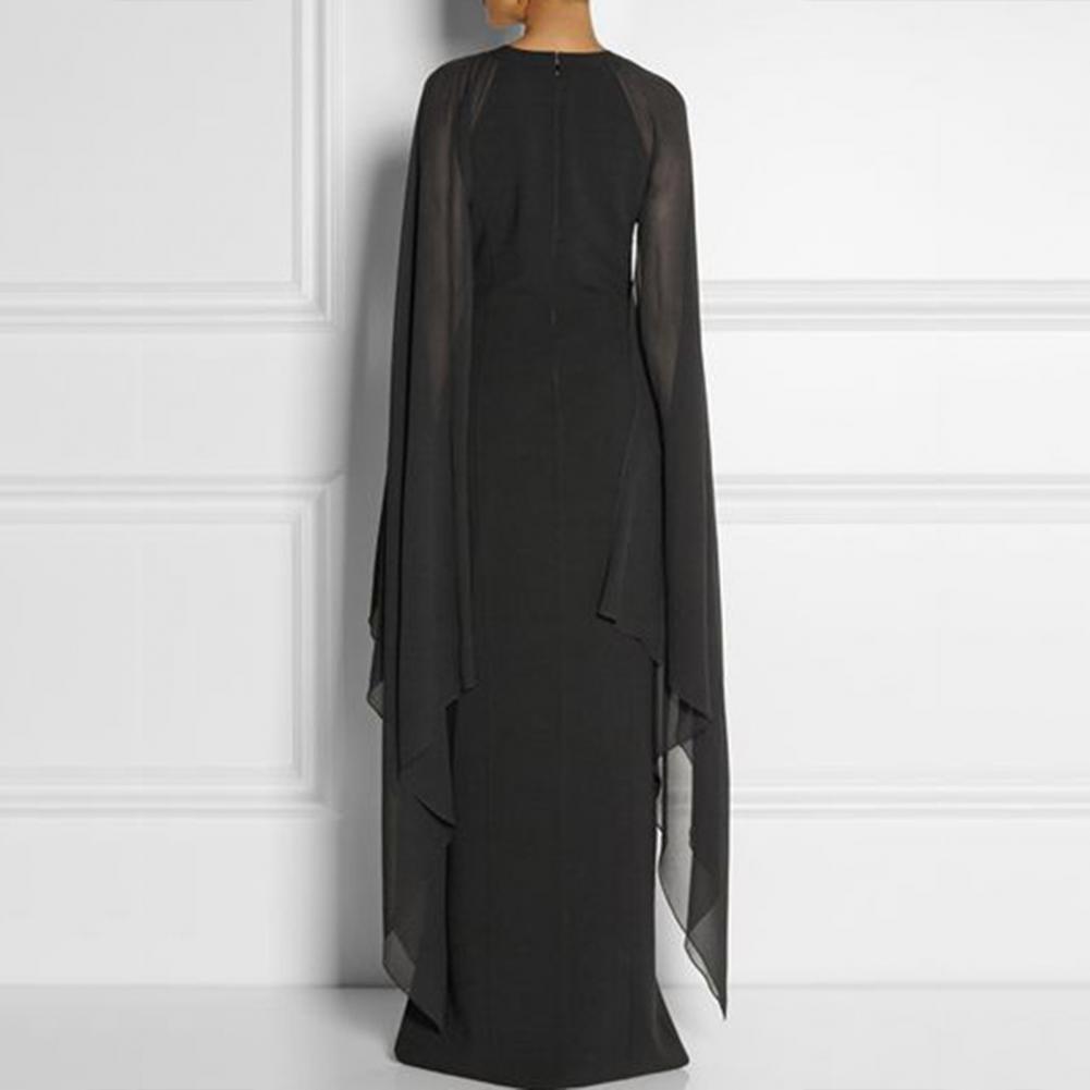 Grande taille en mousseline de soie châles irréguliers femmes robe côté fendu ourlet irrégulier robe de soirée Cocktail irrégulière élégante robe Maxi