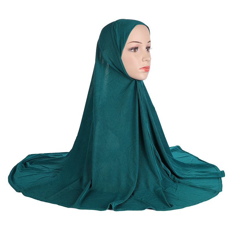 H023 adultes grande taille 90*80 cm plaine prier hijab musulman hijab écharpe islamique foulard chapeau armia tirer sur bandeau