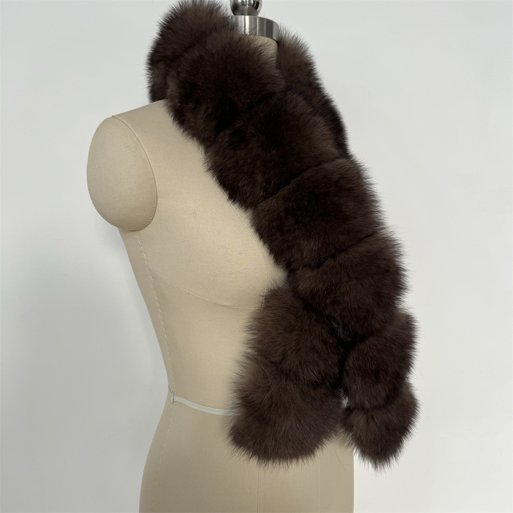Femmes de luxe chaud réel fourrure de renard châle hiver dames en peluche écharpe enveloppes longue Cape écharpes