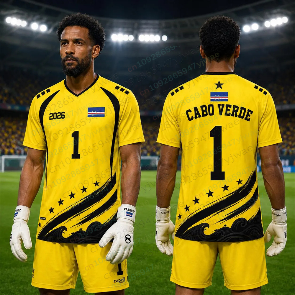Maillot de football Vozinha No.1 Capo-Vert 2026 – Haut de sport ample, respirant et à séchage rapide pour hommes et femmes