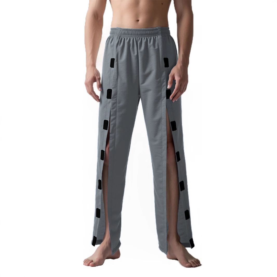 Vêtements pour patients faciles à porter et à enlever, pour Incontinence paralisie, pantalons pour personnes âgées postées au lit, Fracture pour hommes, pantalons complets amples