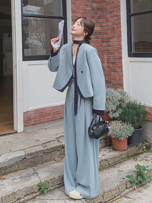 Costume deux pièces pour femmes, costume décontracté coréen printemps et automne 2025