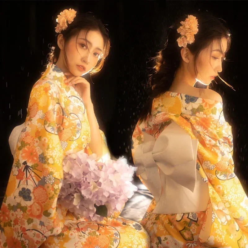 Robe Kimono Traditionnelle Japonaise pour Femme, Tenue de Soirée, Vêtements de Cosplay, Tenue de Photographie, 2025