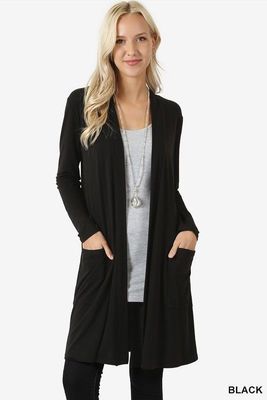 Pull à manches longues pour femme, cardigan moyen et long, simple et solide, VPN sion en Europe et en Amérique, nouveau, 2020