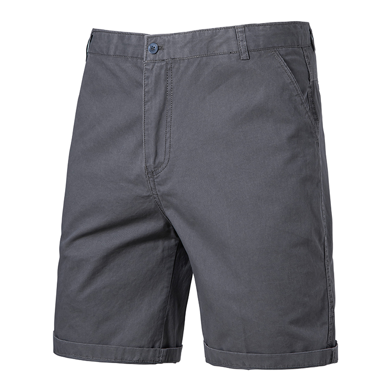 Shorts décontractés classiques pour hommes 100% coton, kaki, gris, marine, noir, shorts jusqu'aux genoux, style américain, streetwear, shorts de golf