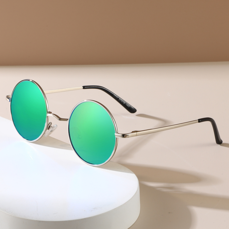Lunettes de soleil Hippie rondes rétro pour femmes et hommes, tendance Punk Disco, lunettes de fête, cercle en métal, Protection UV