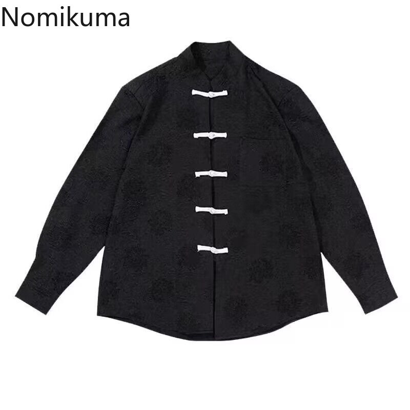 Chemisier Vintage femmes chemise noire col montant chemises à manches longues hauts surdimensionnés Harajuku mode Blouses gothique Blusas De Mujer