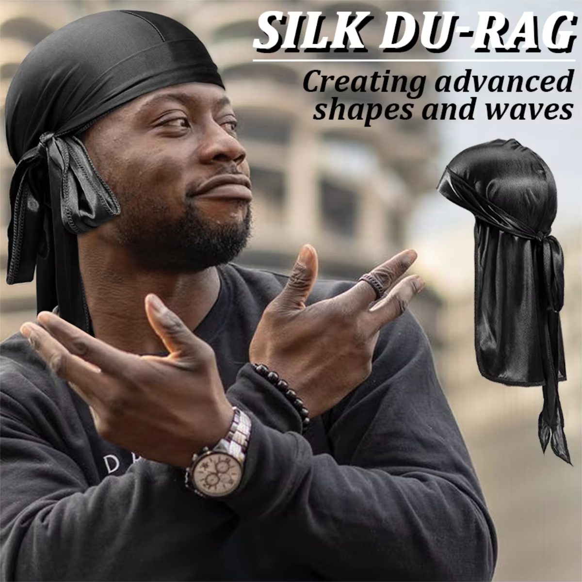 Turban soyeux pour homme, bonnet, perruque, accessoires de tête en satin pour homme et femme, bandeau, accessoires capillaires, queue extra longue, chapeau de pirate