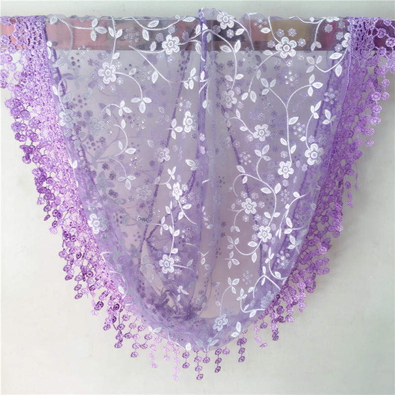 Écharpe triangulaire en dentelle pour femme, châle transparent floral léger à franges, écharpe mode ajourée, paréo de plage estival