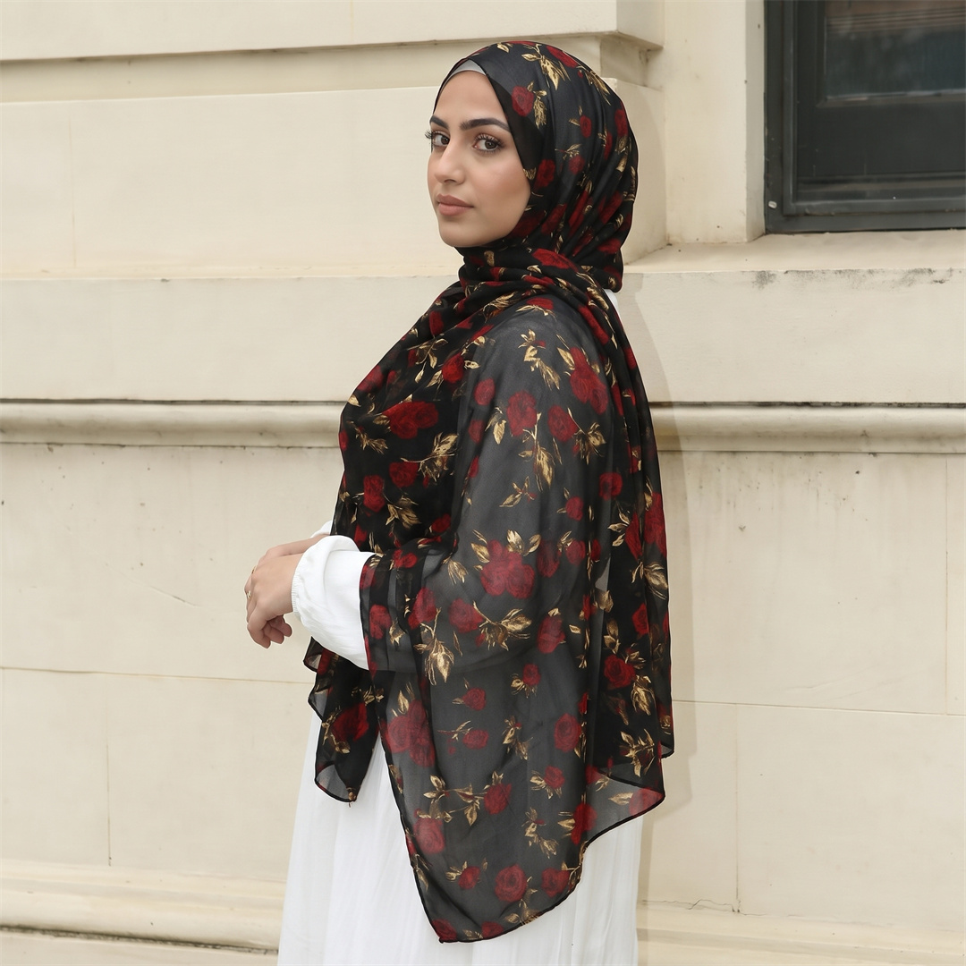 Nouveau hijab musulman en jersey imprimé, châles, foulards, voiles, turbans pour femmes musulmanes, écharpes islamiques arabes