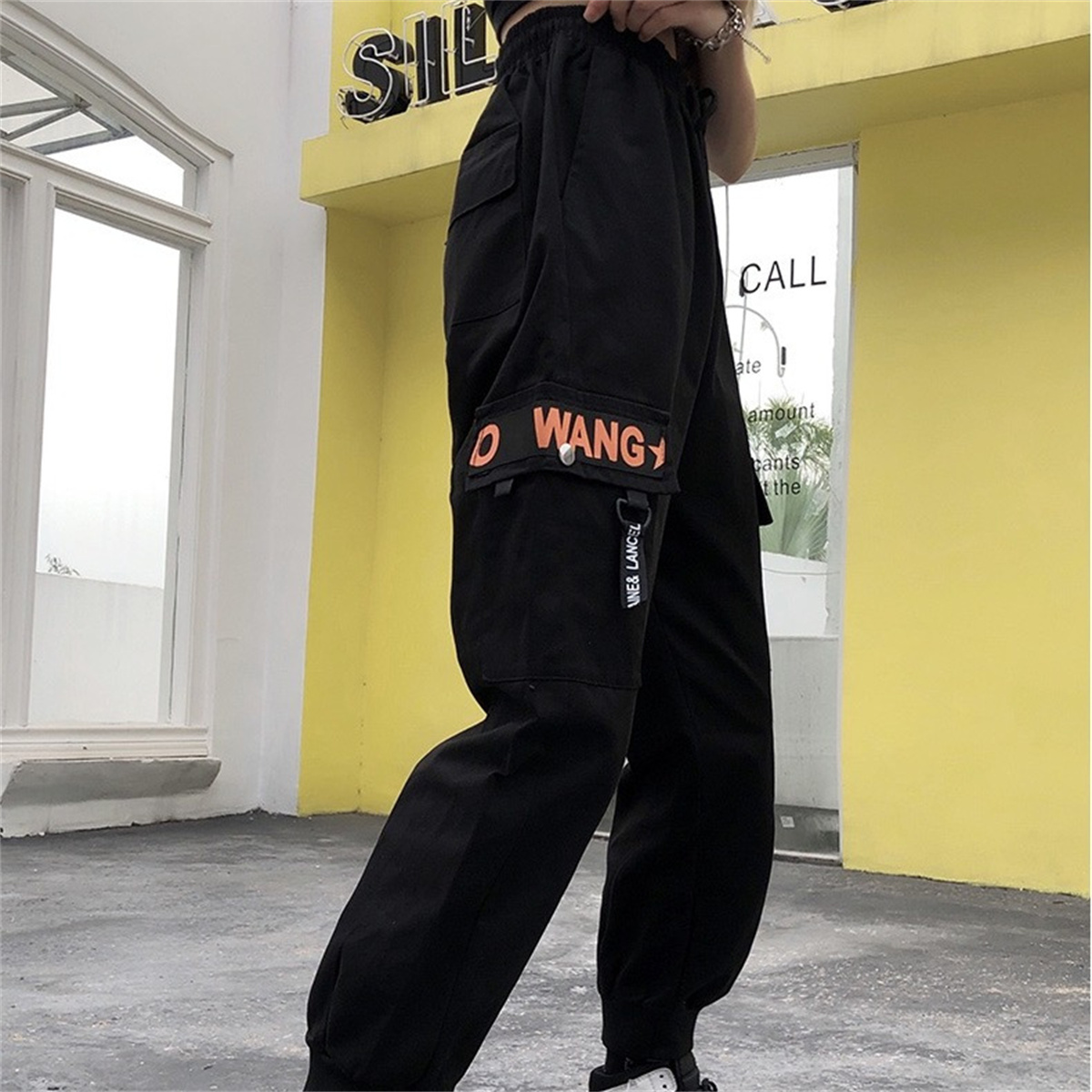 Mode coréenne Cargo pantalon femmes taille haute ample Baggy tactique pantalons de survêtement mode Hip Hop Harajuku Joggers pantalon femme