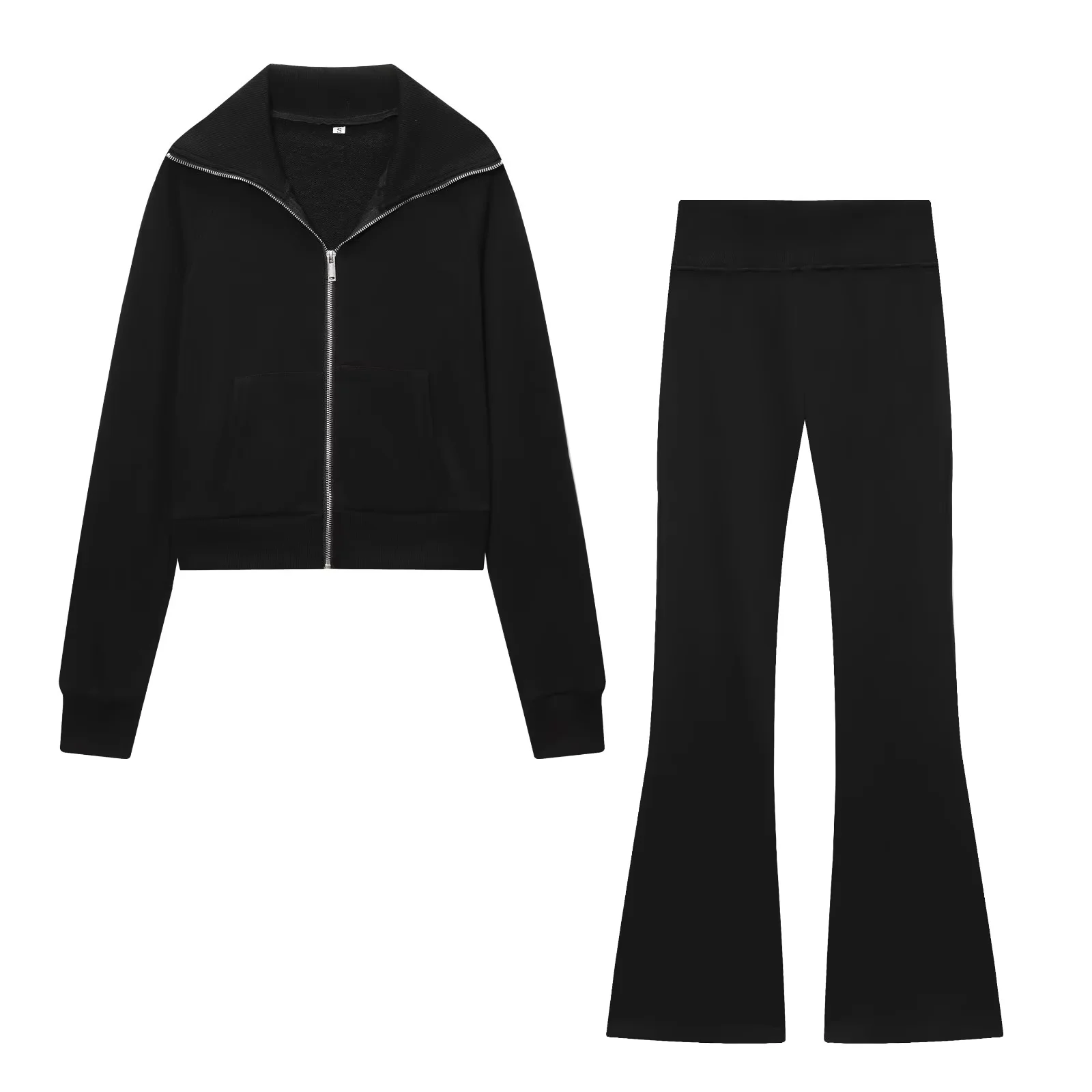 Ensemble 2 pièces pantalon à jambes larges pour femmes, veste à capuche à manches longues, manteau et pantalon, costume pour femmes, tenues d'automne 2025