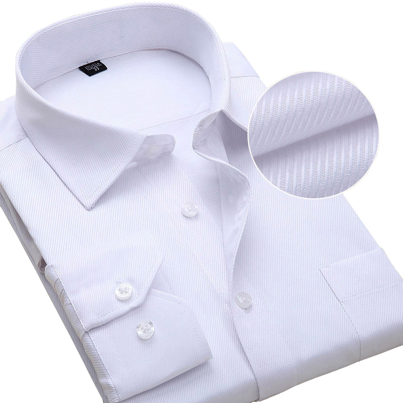 Grande taille à manches longues hommes robe chemise mode homme affaires vêtements de cérémonie bureau travail chemises blanches 45 46 47 48 grands vêtements