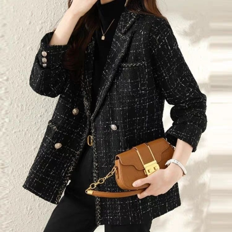 Femmes 2025 nouveau automne hiver Style coréen matelassé épaissi Tweed jolie pochette manteau artistique rétro Premium Trench Vintage