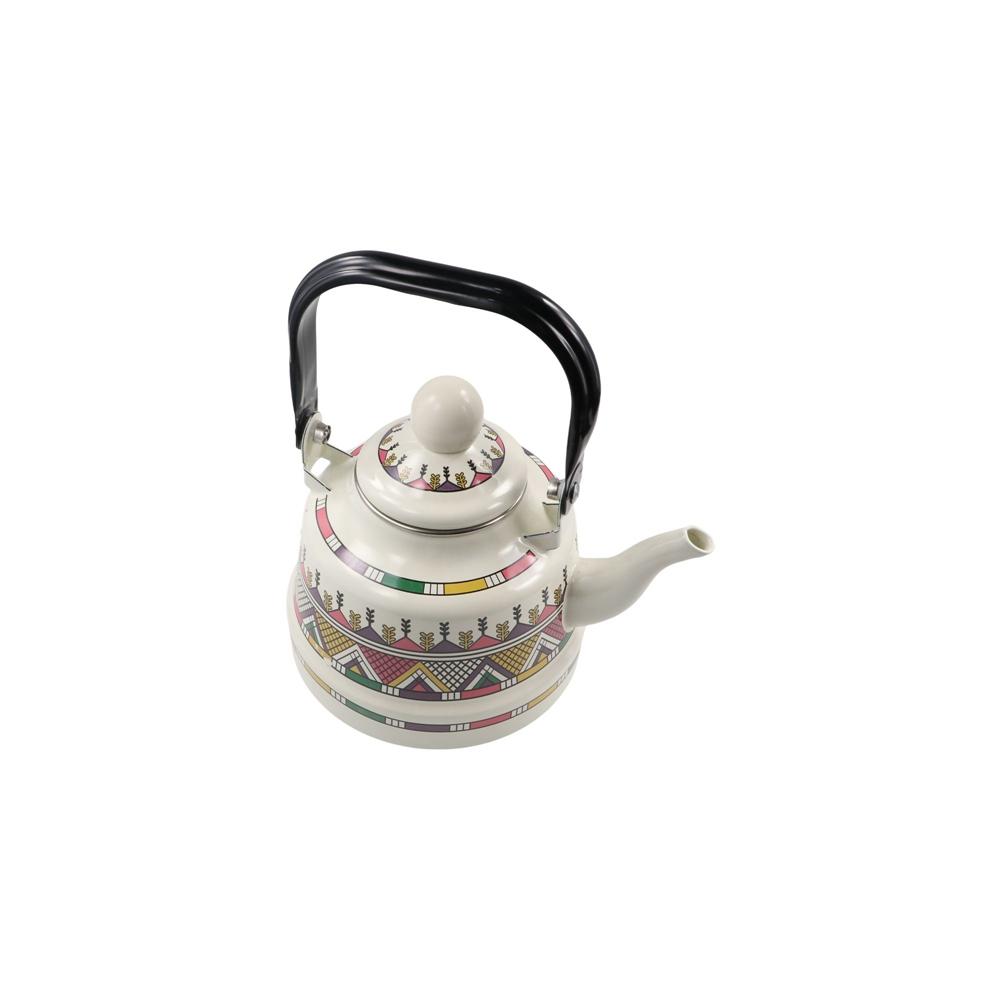 Bouilloire à thé en émail, Style européen, théière 2,5 l, sans sifflet, poignée confortable, pichet d'eau pour Restaurant